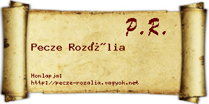 Pecze Rozália névjegykártya