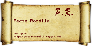 Pecze Rozália névjegykártya